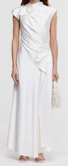 Acler Women&rsquo;s White Ramshaw Drape Maxi Dress Size AU8/US4