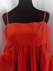 Urban Outfitters Orange/Red Theodora Poplin Mini Dress Sz XL With Pockets