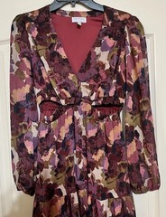 Sofia Jeans by Sofia Vergara Floral Midi Dress Women’s Small Long Sleeve Boho
