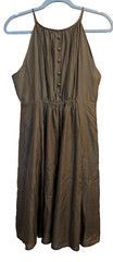 Solitaire Dress Halter Dress M Silk Brown Forest Quiet Luxury Earthy Minimalist