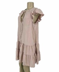 KNOX ROSE Small Women Soft Pink Ruffled Sleeve Dress Flutter Mini Peasant DV11