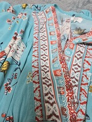Maurices Womens Dress Size S Blue Floral Boho Smocked Mini Beach Festival