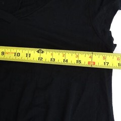 No Comment Black V-Neck T-Shirt Dress Women Size L Asymmetrical Hem With Pocket