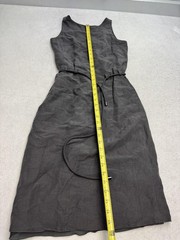 Armani Collezioni Dress Womens 40 Gray Linen Silk Sleeveless Belted Made Italy