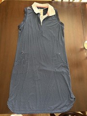 Peter Millar dark blue patterned sleeveless golf dress with pockets Size Small