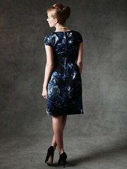 Banana Republic Mad Men Collection Blue Begonia Sheath Dress 0 4