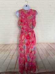 Y2K LAUREN RALPH LAUREN 100% silk floral wrap maxi dress size 12