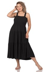Plus/Reg Zenana Smocked top Tiered Midi Dress Rudy Navy Brown S M L XL 1X 2X 3X