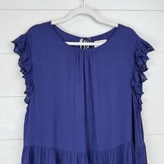 Jackson Rowe Navy Eyelet Women Large Bohemian Peasant Babydoll