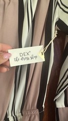 DEX Striped Off Shoulder A-Line Short Dress L Belted Tie Waist Pink Black