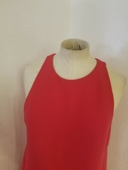 IRO Hamlin Dress Sz 38 Red Crew High Neck Open Back Asymmetric Crepe US 4/S