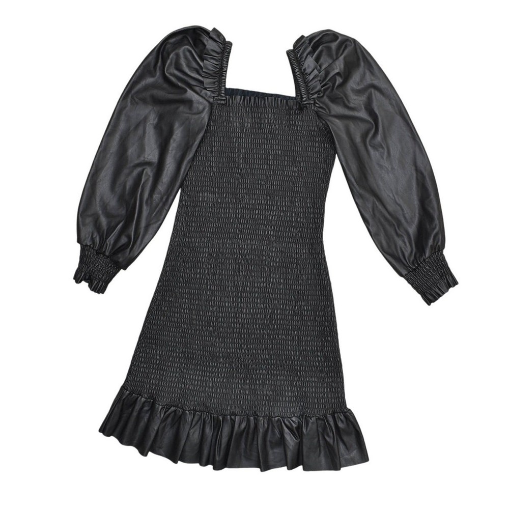 7 For All Mankind Black Shift Dress XS – Polyurethane Solid Square Neck