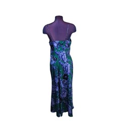Connected Apparel Floral Print Bias Maxi Dress Sleeveless Womens Size 10 W31