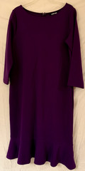 Lands End Purple Dress 3/4 Sleeve Womens Size 8 Tall