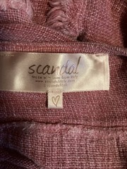 Scandal Free Spirit Hand Dyed Linen Tiered Babydoll Dress/Top M Italy Raspberry
