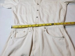 Rag & Bone Denim All In One Shirt Dress Womens Medium Cotton Ivory Mini Utility