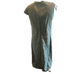 Vintage 60s Women&rsquo;s Green Woven Maxi Dress Round Neck cap Sleeve Regular 10