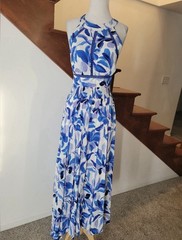 Anthropologie Abel The Label Rumi Maxi Dress Open Back Medium EUC