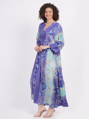 Women&rsquo;s Floral Printed Long sleeve maxi Style Drawstring Dress Wholesale Mix lot