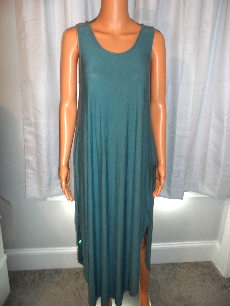 Great Final Touch size M teal blue sleeveless midi dress women excellent