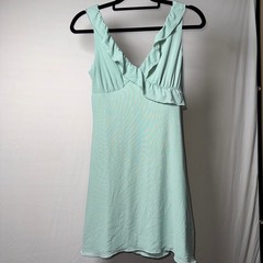 Miyieonz Womens Mint Green Ruffle V-Neck Sleeveless Mini Dress Size S NWT