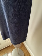 Pants Store Women&rsquo;s Blue Snakeskin Print Ruffle Sleeve Dress Size Small