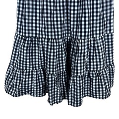 Speed Limit Gingham Checked Tiered Mini Dress Black Cottagecore Smocked Size S