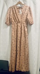 Simplee Polka Dot Split Long Dress Size S / Length 49 Inches
