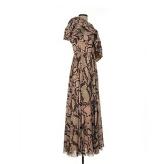 Solace London Brown Python Snake Print Rosa Maxi Dress, Size 8