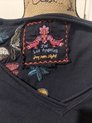 Johnny Was Floral Embroidered Tunic Dress Medium Floral Cotton Shirt dress