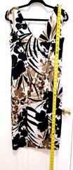 NEW Maggy London Sleeveless Dress 8 Medium SILKY Gold Beige Black Ruch Side Zip