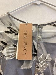 Tendency Dress Womens Medium Gray Floral Mesh Fit & Flare Midi Party Wedding