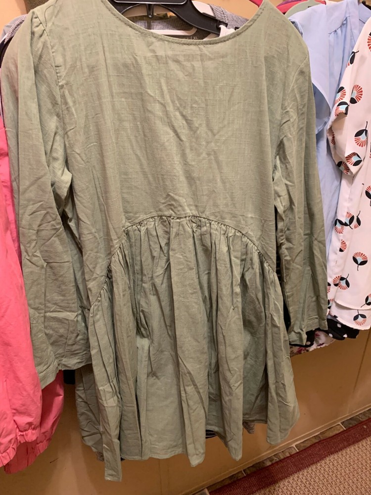 Amazon brandless pit to pit 21 length 33 green dress no material tag new