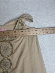 Lilly Pulitzer V neckline Fia Dress in Sand Dune w/ beading pattern Size S
