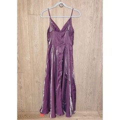 Nwt romwe Solid Metallic purple Cami Dress holographic color shifting dress sm