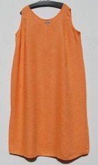 NEW FLAX APRICOT Medium Weight Linen Scoop Neck Sleeveless SLIPSTER Dress 1X