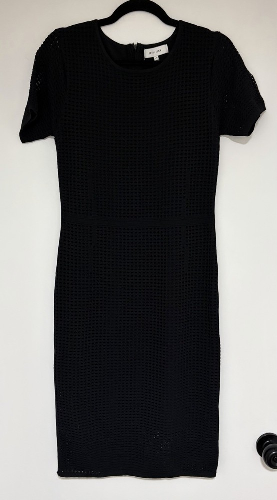 John + Jenn Black Perforated Laser Cut Bodycon Women’s Dress Sz Large