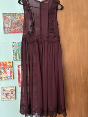 NWT TED BAKER Porrla Midi Dress In Deep Purple