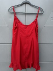 PRIVACY PLEASE Revolve Aleah Red Cami Dress Ruffle Hem Sz L Holiday Party Sexy