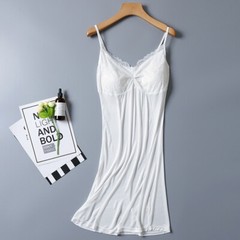 Pure Silk Pajamas 100 Silk Pad Dress Suspend Strap Slip Dress Nightgown