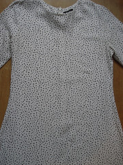 SAINT+SOFIA WHITE/POLKA DOT LYOCELL ZIP BUTTON CUFF 3/4 SLEEVE UK 12