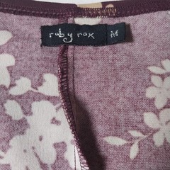 Ruby Rox Womens Midi Dress Burgundy Floral Matte Jersey Cowl Neck Ruched Medium