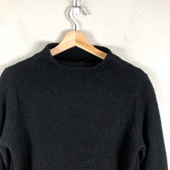 Clara Sunwoo Dress Womens Small Black Knit Sweater Mock Neck Pockets Made USA