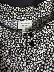 Jacqueline De Yong Dress Womens 8 Black Floral Maxi Shirt Dress Belted Viscose