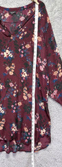Tolani Burgundy Floral Mandala Silk High Low Tunic Dress Boho 2X Women’s Plus