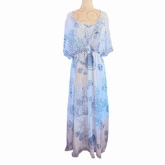 Soft Surroundings L Coastal Sequin Beaded SeaShell Captiva Beachy Maxi Dress