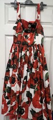 Dolce & Gabbana Sleeveless Floral Cotton Midi Dress IT Size 44 / 10 US