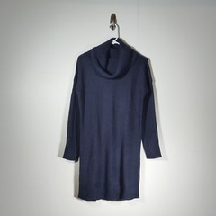 Lulus Tea Reader navy blue long sleeve cowl neck sweater dress M