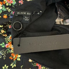 NWT Black Halo Nadir Puff Ruched Sleeve Midi Dress Black Size 4 Retail $415