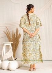 Handmade Cotton Kaftan | Block Printed | Boho Resort Wear Printed Dress